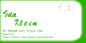 ida klein business card